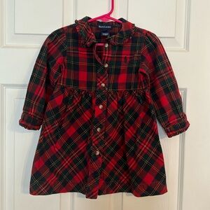 Ralph Lauren Collard Plaid Tartan Dress Girls 2T